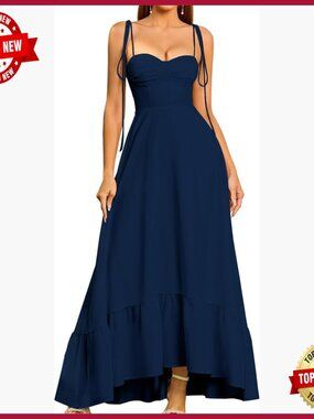Maxi Dress Spaghetti Strap Sweetheart Neck A-Line Formal Wedding Guest